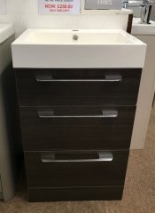 Stock Clearance HiB Tranquil 500mm Unit Grey Oak And Basin
